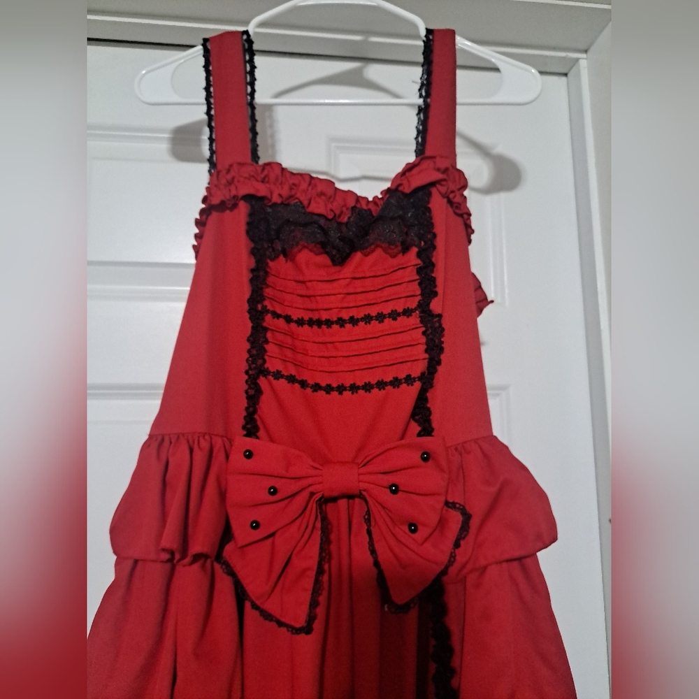 Bodyline Red and Black Jumperskirt